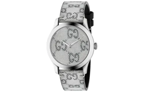 GUCCI G Timeless Collection Wrist Watches Quartz Movement Stainless Steel PC Plastic Strap Silver Dial Unisex