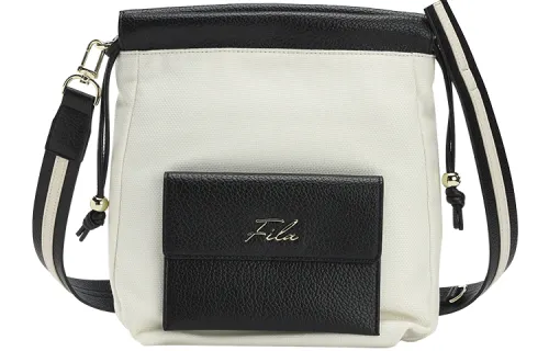 FILA PU, Textile Mixture Shoulder Bag Extra Small Women's Jet Black