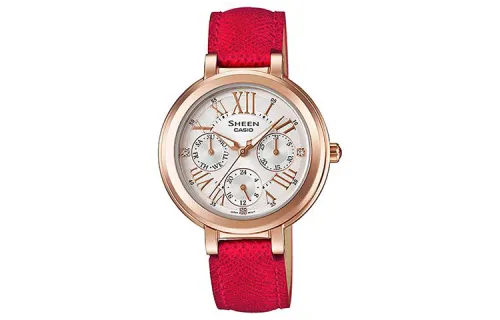 CASIO Women's SHEEN Mother Of Pearl Color Watch SHE-3034GL-7B