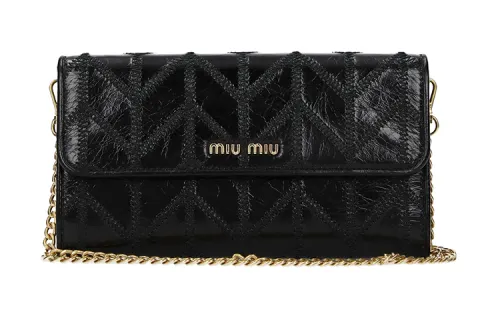 MIU MIU Leather Wallet Women's Black