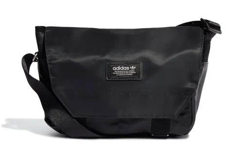 Adidas Originals Trefoil Logo Cotton Messenger Bag, Crossbody Bag Small Unisex Black