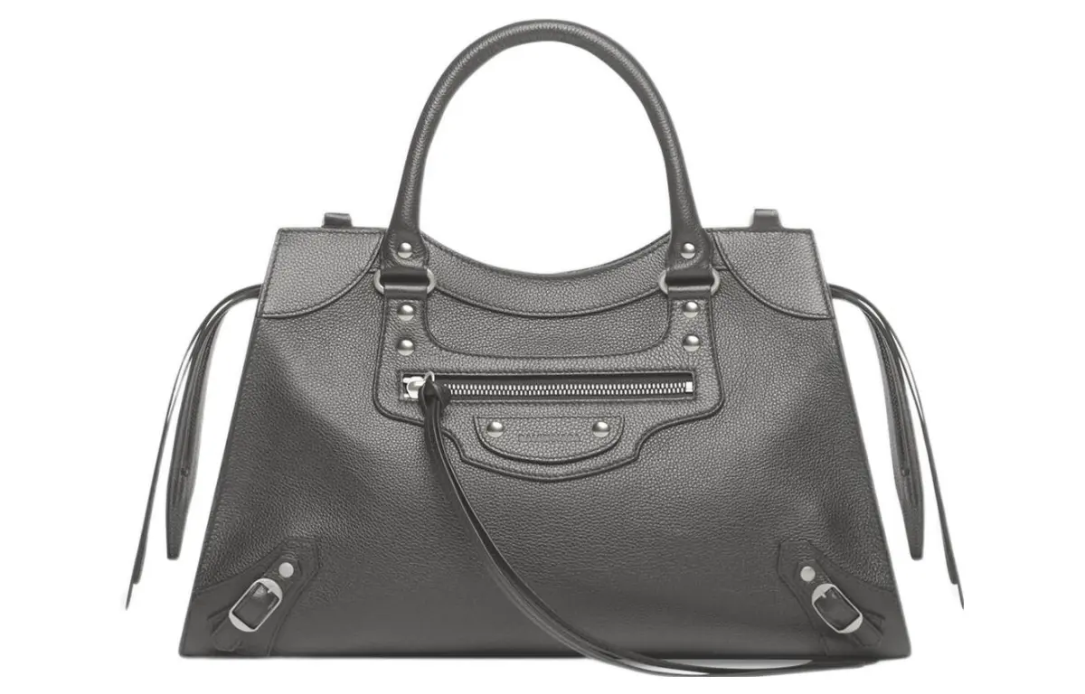 Balenciaga Neo Classic Grained Calfskin Handbags Small Women's Gray
