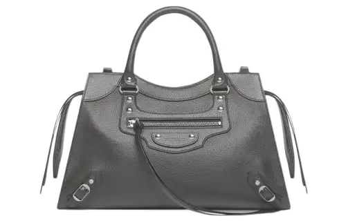 Balenciaga Neo Classic Grained Calfskin Handbag, Shoulder Bag, Crossbody Bag Small Women's Gray