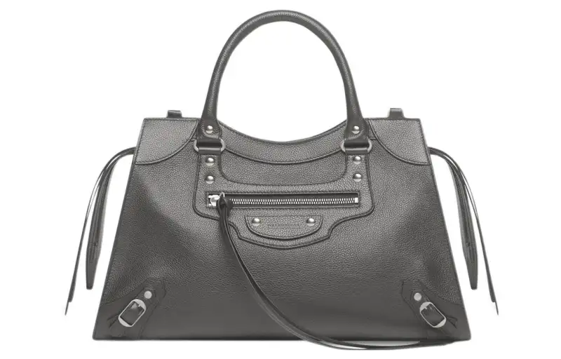 Balenciaga Neo Classic Grained Calfskin Handbag, Shoulder Bag, Crossbody Bag Small Women's Gray