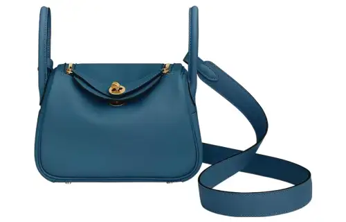 HERMES Lindy Swift Calfskin Handbag 19 Women's S4 Deep Blue Dark Blue