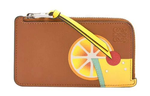 LOEWE Cow Leather Card Holder Women's Brown