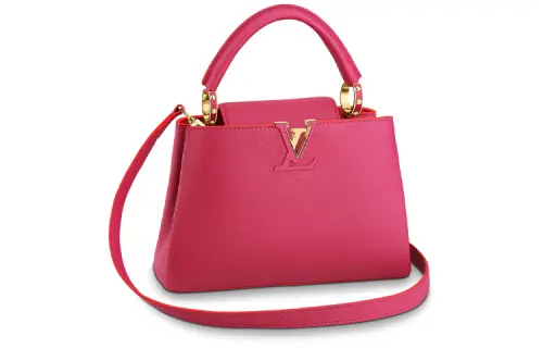 LOUIS VUITTON Capucines Cow Leather Capison Regular Women's