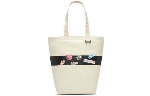Nike Heritage Cotton Tote Bag, Shopping Bag, Handbag Regular Unisex Natural White/Light Current Blue