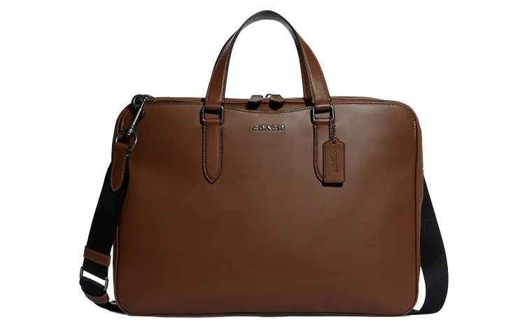 COACH Graham Cow Leather Handbag, Shoulder Bag, Crossbody Bag Briefcases Large Men's Dark Brown