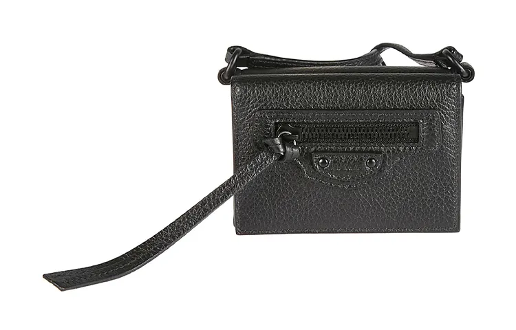 Balenciaga Cow Leather Wallet Coin Purse Men's Black