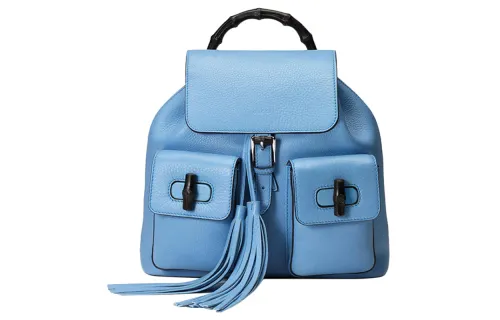 GUCCI Leather Handbag Backpack Women's Blue