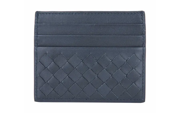 Bottega Veneta Cow Leather Card Holder Men's Dark Blue