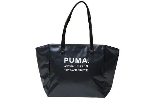 PUMA Print Artificial Leather Handbag Regular Women's Black Iron Gray