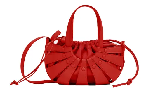 Bottega Veneta Calfskin One Shoulder Handbag, Crossbody Bag Women's Pepper Red