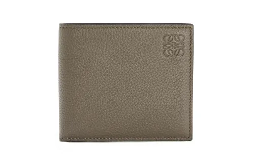 LOEWE Cow Leather Short Wallet Men's Gray