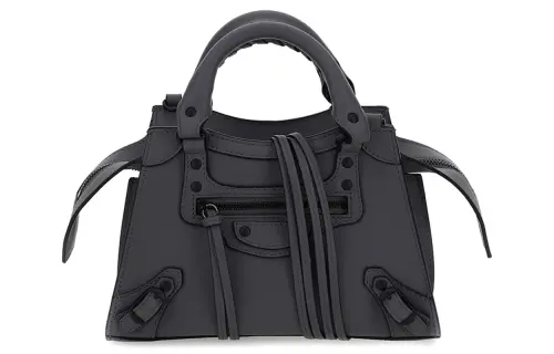 Balenciaga Cow Leather Single Crossbody Handbag Women's Gray