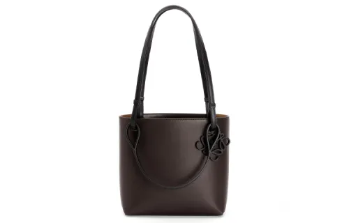 LOEWE Calfskin Tote, One Shoulder Handbag Women's Ebony Black Gold