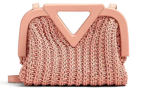 Bottega Veneta Leather Clutch, Crossbody Bag Women's Rubber Pink