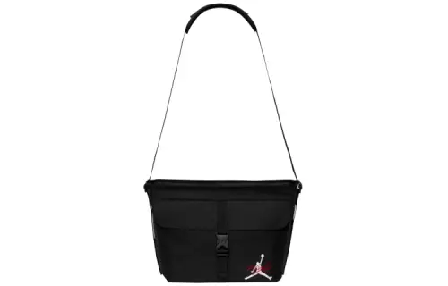 Jordan Polyester Messenger Bag, Shoulder Bag, Crossbody Bag Regular Unisex Black