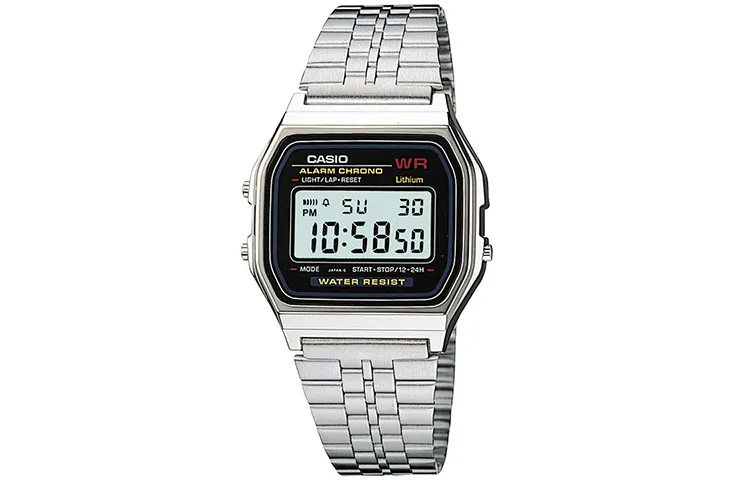 CASIO YOUTH Metal Square Dial Small Silver Block Quartz Movement Stainless Steel Strap Watch
