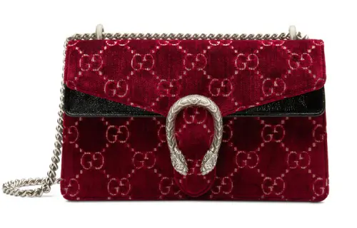 GUCCI Dionysus Velvet Shoulder Bag Women's Red