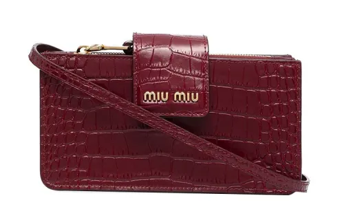 MIU MIU Leather Wallet Women's Burgundy
