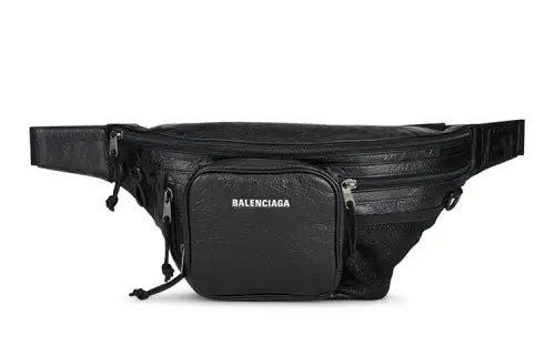 Balenciaga Sheepskin Crossbody Bag, Fanny Pack Men's Black