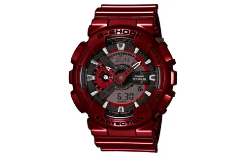 CASIO Men Liquid Crystal/Analog Dual Display Series Red Watch GA-110NM-4A