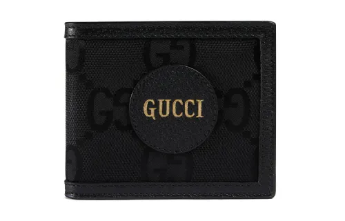 GUCCI Off The Grid Nylon With Leather Wallet Men's Black