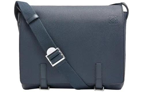 LOEWE Military Calfskin Envelope Crossbody Bag Men's Ocean