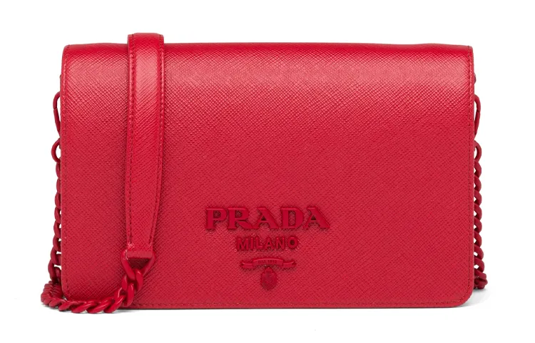 PRADA Saffiano Leather Crossbody Bag, Shoulder Bag Mini Women's Petal Pink