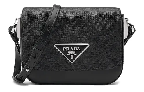 PRADA Saffiano Leather Crossbody Bag Women's Black