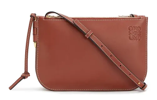 LOEWE Heel Cow Leather Shoulder Bag, Crossbody Bag Women's Rusty Red