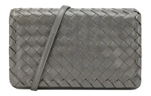 Bottega Veneta Calfskin Crossbody Bags Women's Light Graphite/Gray