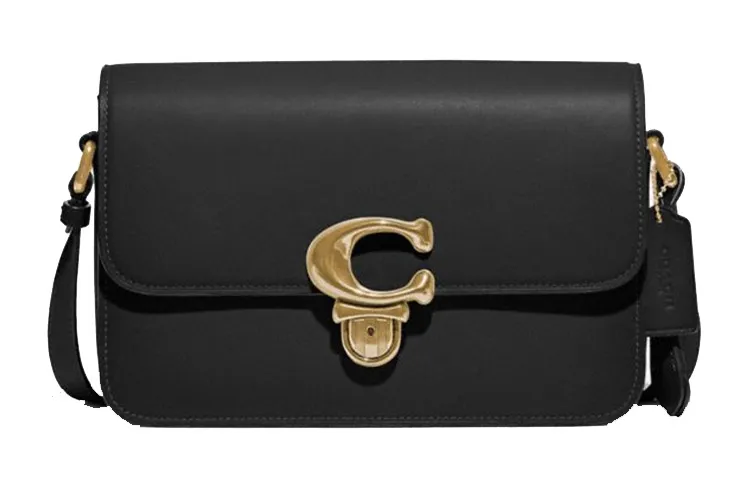 COACH Studio Leather Shoulder Bag, Crossbody Bag Large Women's Black
