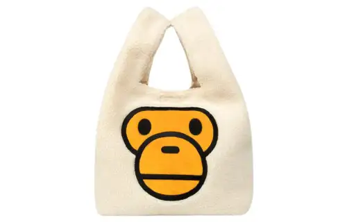 A BATHING APE Plush Handbag Women's White