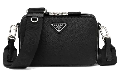 PRADA Leather Handbag, Shoulder Bag Men's Black