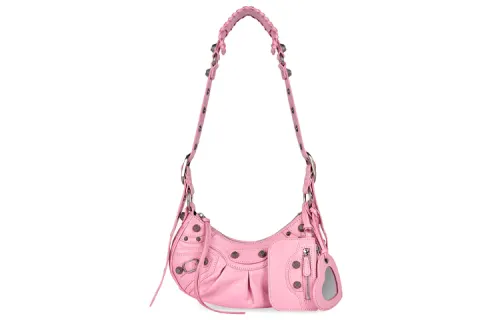 Balenciaga Le Cagole Fine Grained Sheepskin Dumpling Bag, Crescent Bag, Shoulder Bag, Crossbody Bag Extra Small Women's
