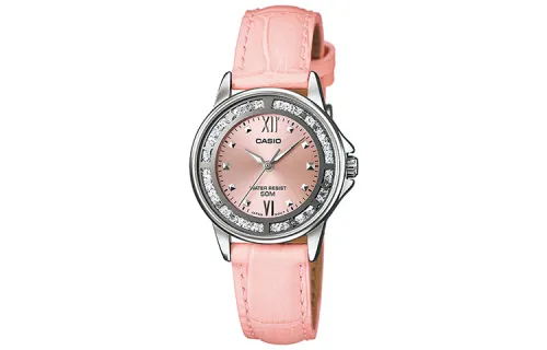 CASIO STANDARD ENTICER Business Quartz Movement Leather Strap Watch Women's Watch Pink Watch Dial