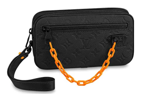LOUIS VUITTON Pochette Volga Monogram Empreinte Orange Black