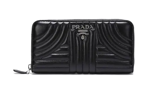 PRADA Sheepskin Wallet Women's Black
