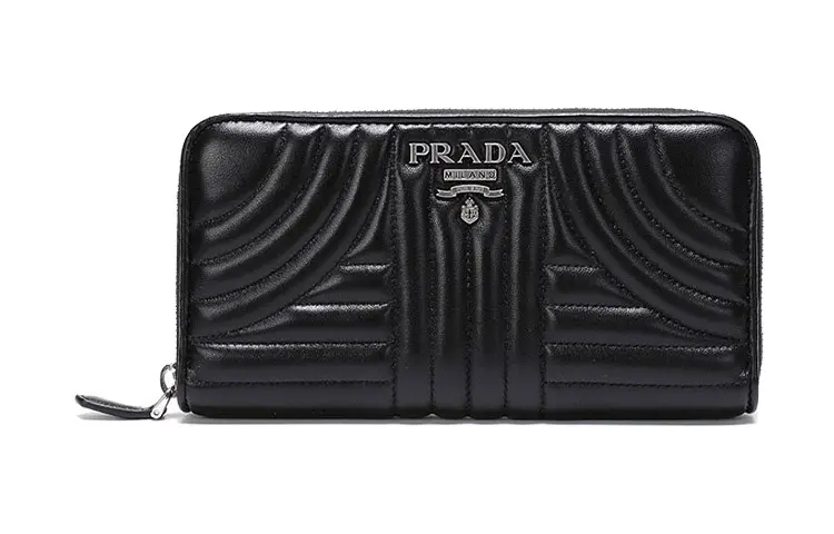 PRADA Sheepskin Wallet Women's Black