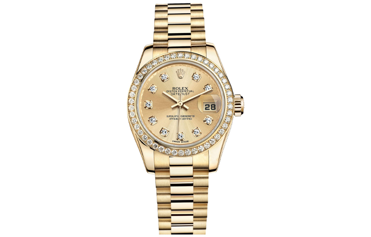 Rolex diamond champagne 26mm watch