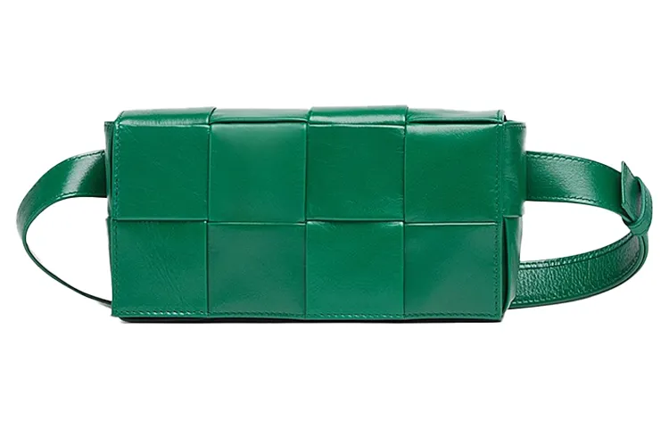 Bottega Veneta Cassette Belt Cow Leather Crossbody Bag, Fanny Pack Mini Men's Racing Green