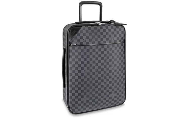 LOUIS VUITTON Coated Canvas Trolley Bag 20 Inch Men's Black Blue
