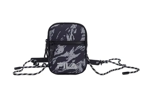 FILA FUSION STAPLE Collaboration Fabric Card Holder Crossbody Bag, Shoulder Bag Unisex Black