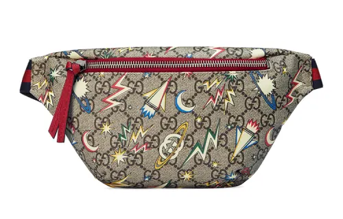 GUCCI Canvas With Leather Fanny Pack, Sling Bag, Kids' Bag Kids' Ebony/Red