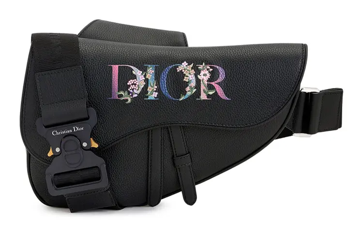 DIOR Saddle Leather Saddle Bag, Shoulder Bag, Crossbody Bag, Fanny Pack, Sling Bag Men's Black