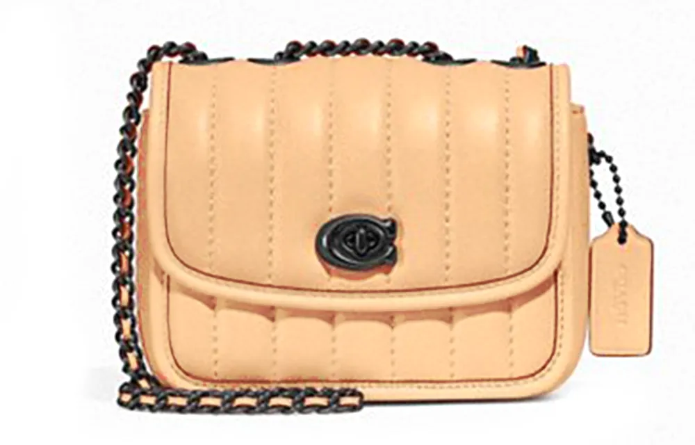 COACH Madison Nappa Leather Shoulder Bag, Crossbody Bag Mini Women's Orange Pink