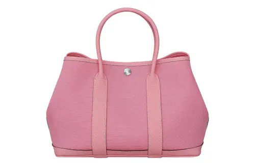 HERMES Garden Party Canvas With Leather Handbag 30 Women's 5P Pink